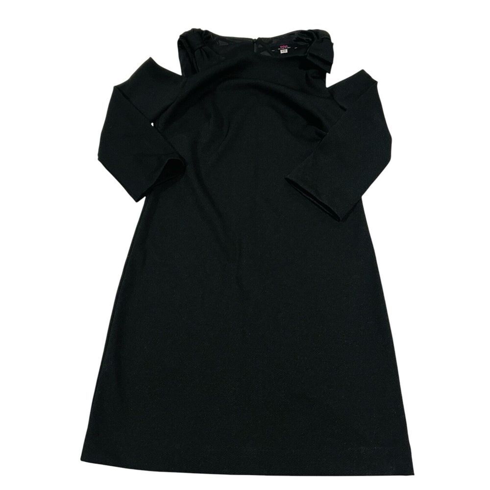 Trina Trina Turk Women's Black cold‎ Shoulder bow shoulder dress size XS EUC